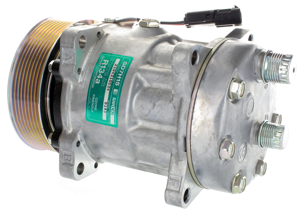 [CP010] COMPRESSEUR SANDEN 7H15  Or horz   PolyV 8  119mm 12v