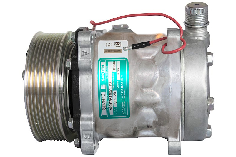 [CP380] COMPRESSEUR SANDEN SD7H13 N°7306 PV8 D119mm Oring Vertical 12v